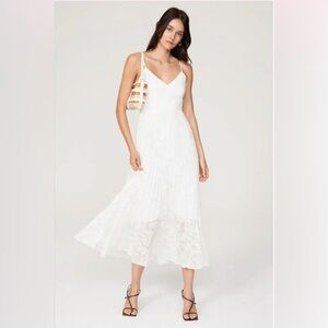 Club Monaco Elegant White Midi Dress  - Size 4 - NWT